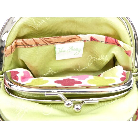 Vera Bradley Hello Dahlia Double Kiss Kisslock Coin Purse - Picture 7 of 14